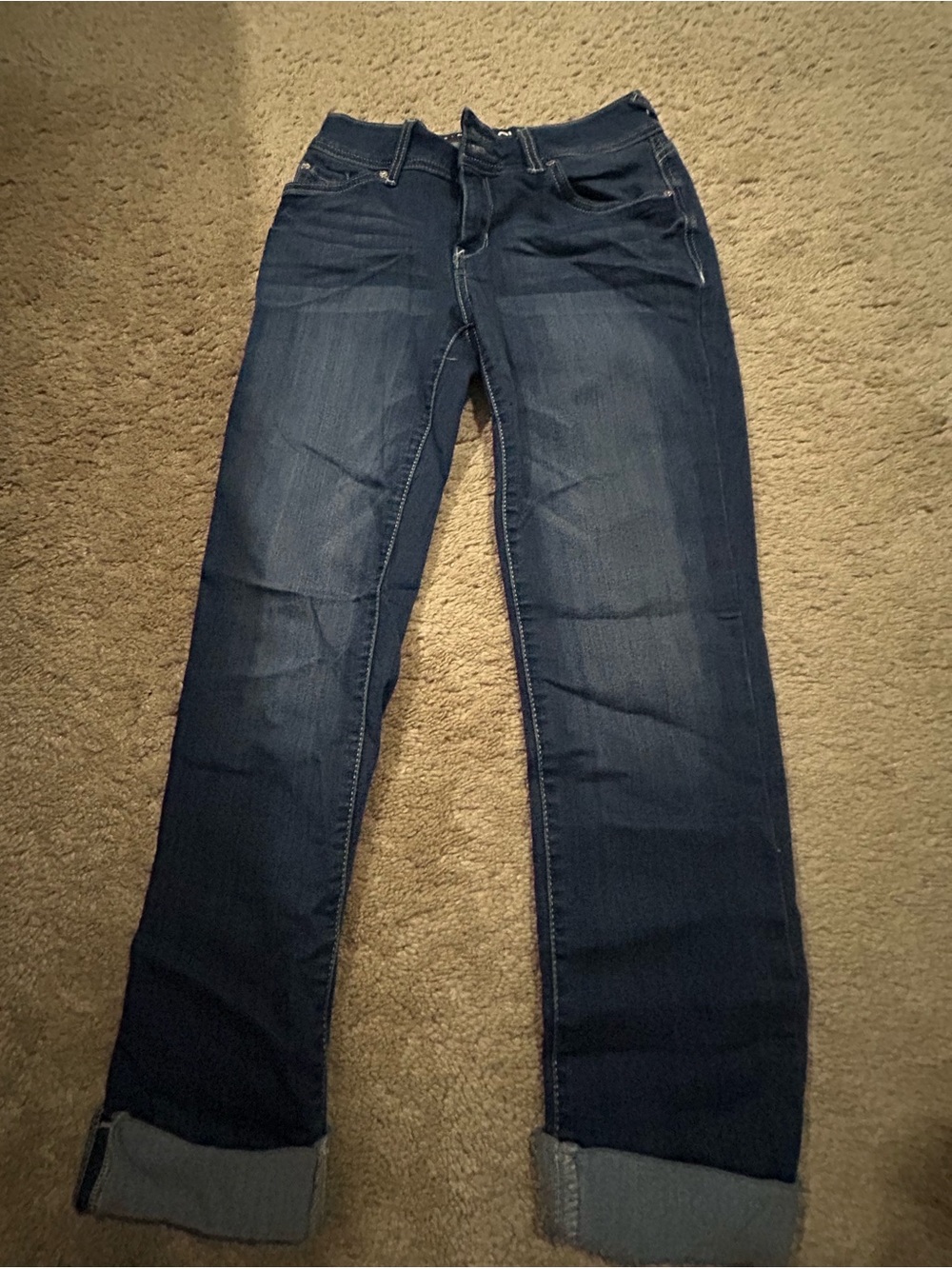 Wallflower Dark Blue Straight Leg Jeans